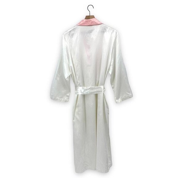 Victoria’s Secret Vintage Robe White Satin Size M/L Medium/Large Gold Label - Picture 6 of 12
